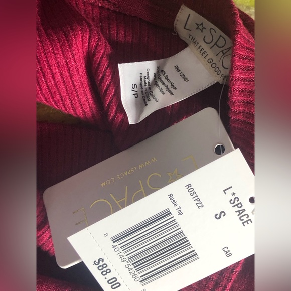 NWT L*Space Rosie Top in Cabernet - Picture 4 of 5